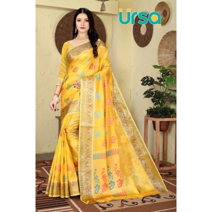 Banarasi Yellow Silk Saree 